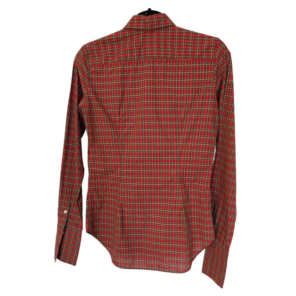 Ralph Lauren Sport Plaid Ruffle Tie Neck Blouse Cotton Sz 2 - Picture 5 of 6